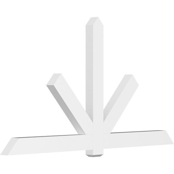Ekena Millwork Kennewick Architectural Grade PVC Gable Bracket, 96"W x 52"H x 4"D x 6"F, 13/12 Pitch GBP096X52X0406KEN00 - main
